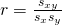 r = \frac{s_{x y}}{s_x s_y}